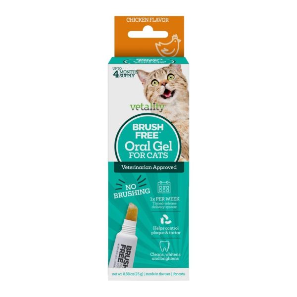 Vetality Brush-Free Oral Gel for Cats 1ea 25 g For Sale