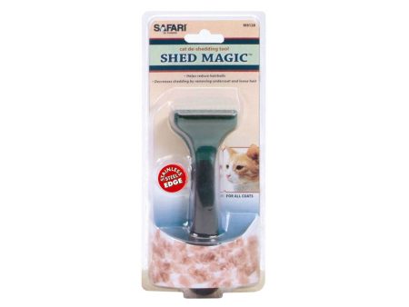 Safari Shed Magic De-Shedding Tool for Cats with Medium Long Hair Green One Size Fashion