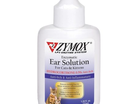 Zymox Enzymatic Ear Solution 0.5% Hydrocortisone for Cats & Kittens 1ea 1.25 oz Online