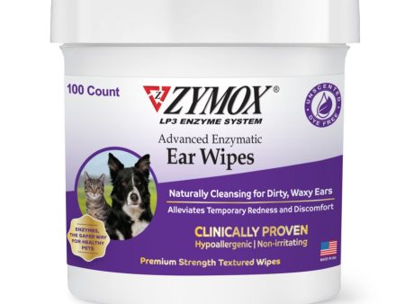 Zymox Advanced Enzymatic Ear Wipes for Cats & Dogs 1ea 100 ct Fashion