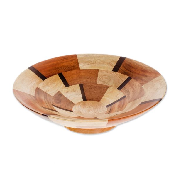 Wheels Handmade Wood Serving Bowl from Guatemala Cheap