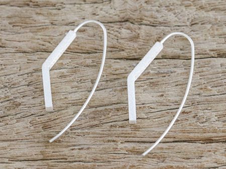 Bent Pillars Angular Sterling Silver Drop Earrings from Thailand Online Sale