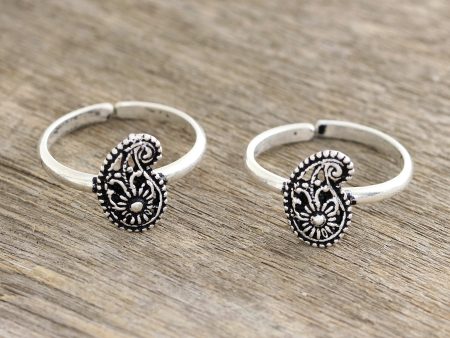 Paisley Royalty Sterling Silver Paisley Toe Rings from India Fashion