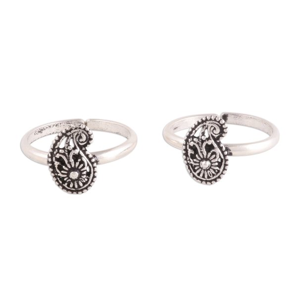 Paisley Royalty Sterling Silver Paisley Toe Rings from India Fashion