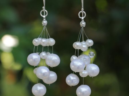 Sugar Candyfloss Thai Bridal Waterfall Pearl Earrings Sale