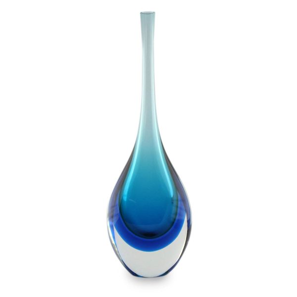 Levitating Sky Blue Art Glass Murano Inspired Vase Supply