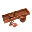 Date Night Hand-Carved Wood Condiment Set from Bali (9 Piece) Online Sale