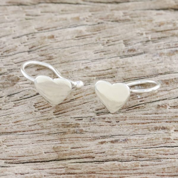 Petite Hearts Handcrafted Sterling Silver Heart Ear Cuffs from Thailand For Discount