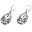 Bali Crest Sterling Silver and Blue Topaz Dangle Earrings For Cheap