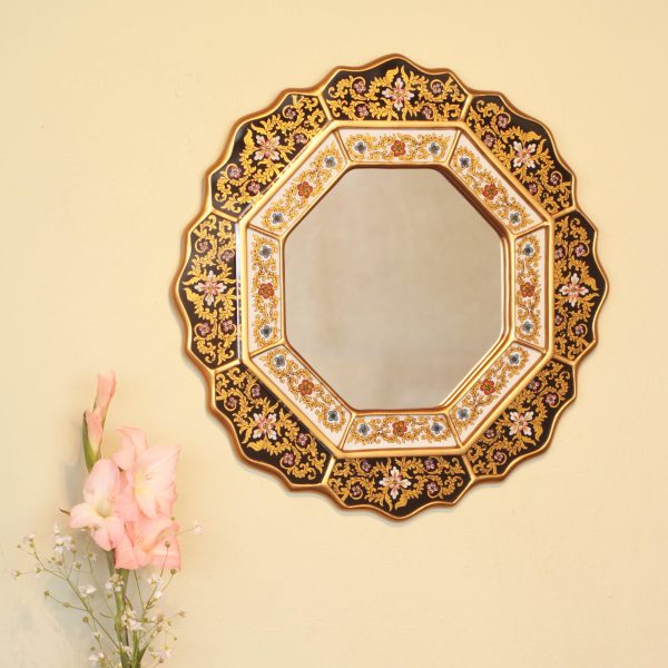 Black Star Hand Made Reverse Painted Glass Mirror For Cheap