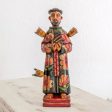 Beloved Saint Hand Painted Pinewood Saint Francis Sculpture Online now