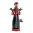 Beloved Saint Hand Painted Pinewood Saint Francis Sculpture Online now