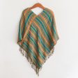 Beach Stripes Handwoven Striped Cotton Poncho from Guatemala Online now