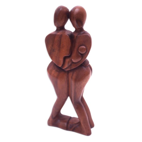 Happy Family Suar Wood Sculpture on Sale