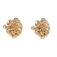 Blooming Rose 18k Gold Plated Sterling Silver Rose Stud Earrings (.5 inch) on Sale