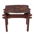 Andean Paradise Birds and Flowers Embossed on Leather and Wood Stool Hot on Sale