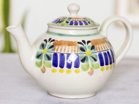 Acapulco Authentic Mexican Handcrafted Majolica Teapot (20 ounces) For Sale