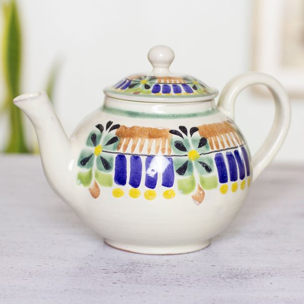 Acapulco Authentic Mexican Handcrafted Majolica Teapot (20 ounces) For Sale