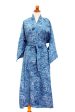 Blue Forest Artisan Crafted Long Batik Cotton Robe for Women Discount