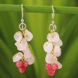 Afternoon Pink Handmade Beaded Rose Quartz Earrings Sale