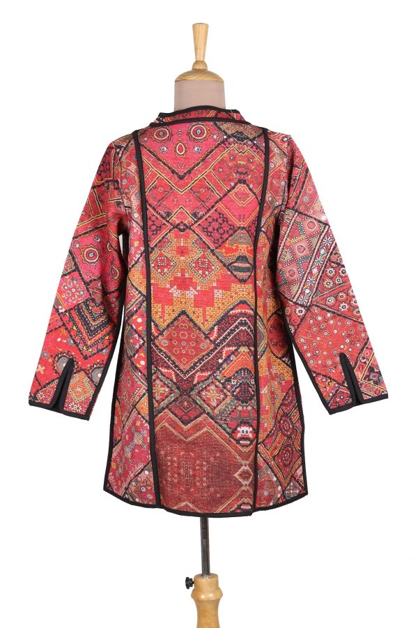 Blissful Variety Printed Cotton Jacket with Various Motifs from India Hot on Sale