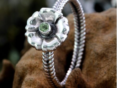 August Poppy Handcrafted Peridot and Silver Ring Fashion