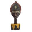 Biakoye Mask Ghanaian Sese Wood Mask Sculpture with Aluminum Plating Online Sale