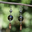 Beautiful Exotic Pearl and smoky quartz dangle earrings Supply