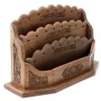 Blooming Floral Vines Artisan Crafted Walnut Wood Letter Rack with Floral Motif Supply