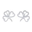 Beautiful Clover Sterling Silver Clover Stud Earrings from Thailand For Cheap