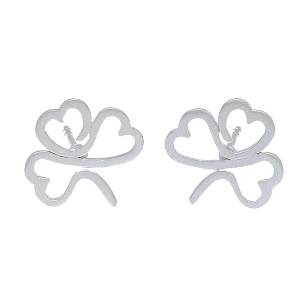 Beautiful Clover Sterling Silver Clover Stud Earrings from Thailand For Cheap