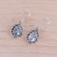 Blue Intricacy Sterling Silver and Blue Topaz Dangle Earrings from India Sale