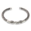 Balinese Serpents Snake Themed Sterling Silver Cuff Bracelet from Bali For Sale