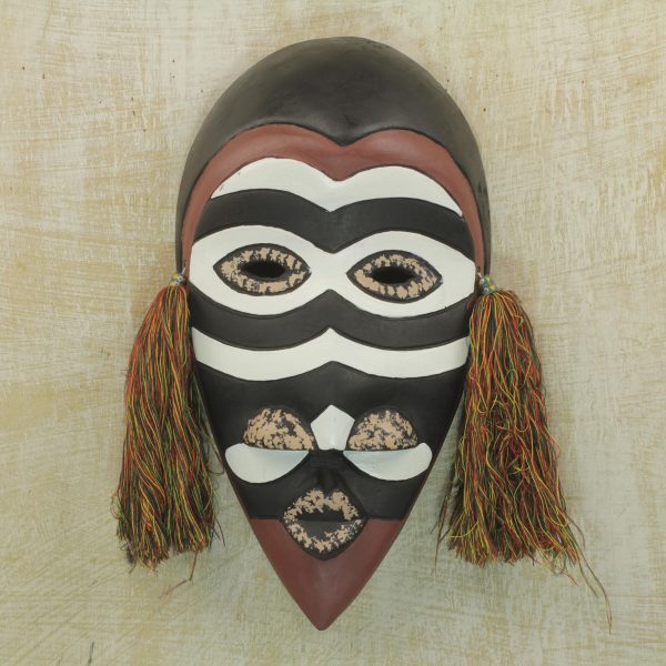 Zebra Monkey African Wood Mask Online Sale