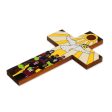 Bird of Hope Hand-Painted Pinewood Wall Cross with a Dove of Peace Cheap