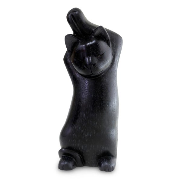 Black Cat Stretch Wood sculpture Online Sale