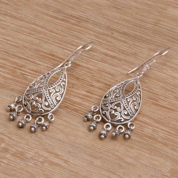 Ballroom Crest Artisan Handmade 925 Sterling Silver Chandelier Earrings For Cheap