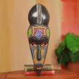 Anuli Unique Hand Beaded Wood African Decorative Mask Online now