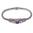 Bedugul Garden Handcrafted Balinese Gold Accent Silver Amethyst Bracelet Online Sale