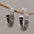 Bali Weave Sterling Silver Half-Hoop Earrings from Bali Discount