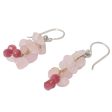 Afternoon Pink Handmade Beaded Rose Quartz Earrings Sale