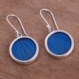 Blue Eden Sterling Silver and Natural Leaf Earrings in Blue from Peru Online Sale