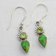 Arbor Allure Peridot and Composite Turquoise Dangle Earrings from India on Sale