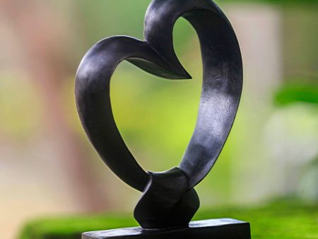 Bonds of the Heart Romantic Wood Sculpture from Indonesia For Discount