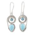 Wondrous Coil Dangle Earrings with Larimar and Blue Topaz Discount