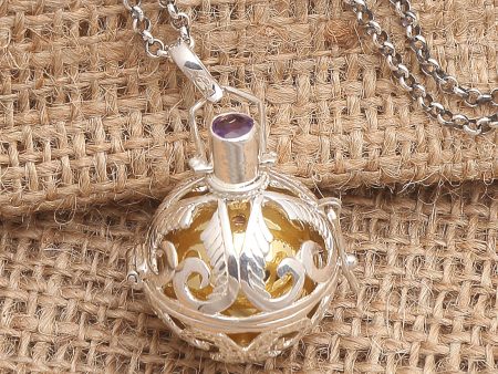 Angelic Guardian Silver and Amethyst Harmony Ball Necklace with Brass Supply