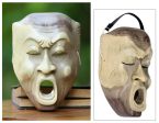 Big Yawn Wood mask For Cheap