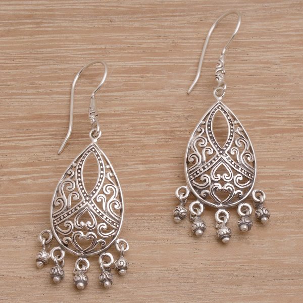 Ballroom Crest Artisan Handmade 925 Sterling Silver Chandelier Earrings For Cheap