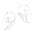 Angelic Wings Curling Motif Sterling Silver Half-Hoop Earrings from Bali Sale