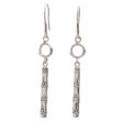 Bamboo Stalk Engraved Bamboo Motif 925 Sterling Silver Dangle Earrings Online Sale